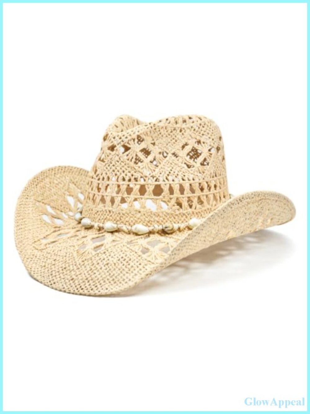 Straw Cowboy Hat for Women Men Teardrop Western Sun Hat Adjustable